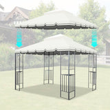 10x10 Ft Outdoor Patio Gazebo Replacement Canopy,Double Tiered Gazebo Tent Roof Top Cover Only Great W419P198360