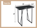 A 55-Inch minimalist retro rectangular dining table with a black textured top with Inset Rectangular W1151P378671