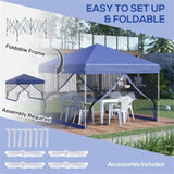 10' x 10' Pop Up Canopy Tent-Blue 18053622