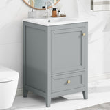 20" Bathroom Vanity with Sink, Bathroom Cabinet with Soft Closing Door, Storage Rack and A Drawer, N725P185452E