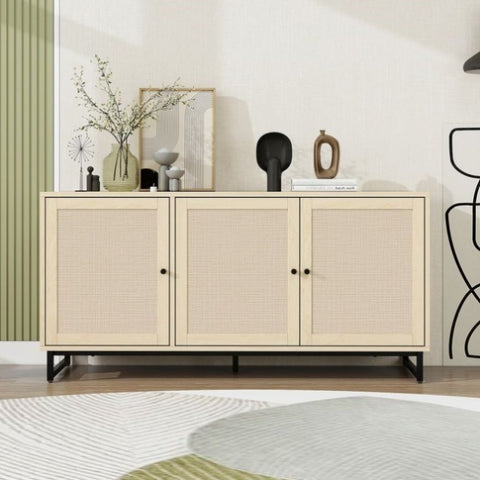 ZUN 3 Door Cabinet,Sideboard Accent Cabinet, Storage Cabinet for Living Room, Hallway Entryway Kitchen W68894700