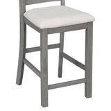 5-Piece Multi-Functional Rubber Wood Counter Height Dining Set with Padded Chairs and Integrated 9 29525346