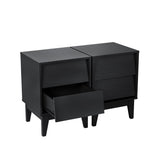 2 Set Nightstands Features Vintage-style and Bevel Design, Made of MDF, Mid Century Modern W578P192479