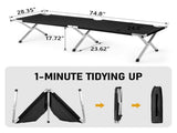 Portable Folding Camping Cot with Carrying Bag Army Black 23448879