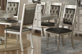 Luxury Silver Accent Tufted Upholstered Chairs Set of 2 Dining Side Chairs HSESF00F1705