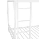 Metal Twin over Twin Bunk Bed/ Heavy-duty Sturdy Metal/ Noise Reduced/ Safety Guardrail/No Box W1935P235016