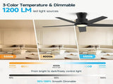 44 inch Ceiling Fans with Lights, Large Air Volume Ceiling Fans with Reversible Quiet DC Motor and 84109418