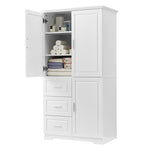 ZUN Tall and Wide Storage Cabinet with Doors for Bathroom/Office, Three Drawers, White WF299285AAK