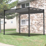 ZUN 10 x 7 FT Outdoor Patio Sun Shade Shelter, Garden Gazebo Pergola with Retractable Canopy Roof, Gray 20640105