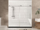 Frameless shower door 56-60 "W x 76" H, 1/4 " Clear Tempered Glass, Explosion Proof Film, W1675P306990