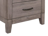 Brownish Gray Finish 1pc Nightstand Melamine Laminate 2x Drawers Dark Metal Hardware Bed Side Table B01152306