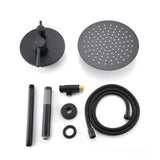 Ceiling Mount Round Shower Combo Set with 10" Rain Shower head and Handheld Shower Head Set with KE-A3585-MB