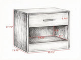 Black Wood Grain Modern Side Table with Drawer & Storage Shelf, Compact End Table for Living Room 33790403