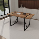 ZUN 55 " dining table modern rural industrial rectangular MDF dark wood, 4-6 people, 1.5" thick 88403809