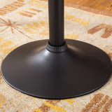 ZUN Belham Black Round Top Adjustable Height with Black Leg And Base Metal Bar Table T2574P165134