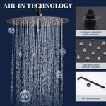 ZUN Shower System Shower Faucet Combo Set Wall Mounted with 10" Rainfall Shower Head and handheld shower T3177P269094