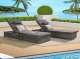 Outdoor Chaise Lounge Chair Set of 2 with Storage Patio Pool Chairs Tanning Lounges for W874P266307