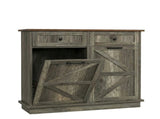 Tilt Out Trash Can Cabinet for Kitchen, Double 10-Gallon Hidden Trash Cabinet with Drawer, Farmhouse 66285862