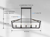 7-Light Farmhouse Kitchen Island Lighting,5 Light Industrial Linear Chandelier for Dining Room Metal W5008P465026