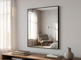 26"x38" Rectangular Bathroom Mirror Wall Mounted Mirror with Metal Frame, Black 81260129