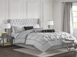 7-Piece King 100% Polyester Pieced Pleated Tufted Comforter Set B035P463170