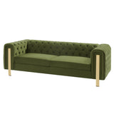 Mirod Comfy 3-seat Sofa with Tufted Back and Arm, Modern Metal Legs for Living Room N760P241405C