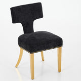 Mid Century Modern Dining Chairs Set of 2, Farmhouse Chenille Fabric Upholstered Accent Chair Curved W1143P314903