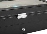 Leather 12 Piece Eyeglasses Storage and Sunglass Glasses Display Drawer Lockable Case Organizer 17832318