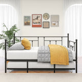 Twin Size Daybed Metal Frame with Trundle Set, Twin Day Bed Sofa, Daybed and Roll Sofa Bed for Guest W840104493