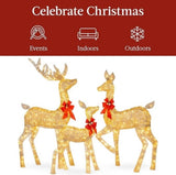 5ft 3-Piece Lighted Christmas Deer Family Set, Large Outdoor Yard Reindeer Holiday 86789814