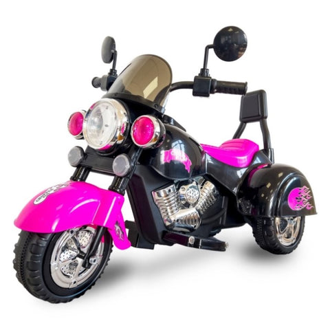 ZUN Kids Ride On Motorcycle Toy, 3-Wheel Chopper Motorbike with LED Colorful Headlights Horn, Pink 6V W1629P149048