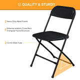 ZUN 10pcs Injection Molding Classic Garden Plastic Folding Chair Black 60667499