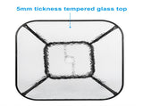 Outdoor Dining Table Square Toughened Glass Table Yard Garden Glass Table 90130627