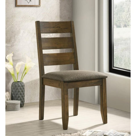 ZUN Knotty Nutmeg and Grey Ladderback Dining Chair B062P153686