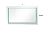 ZUN LED Bathroom Mirror 40 "x 26" with Front and Backlight, Large Dimmable Wall Mirrors with Anti-Fog, W928P177827