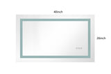 ZUN LED Bathroom Mirror 40 "x 26" with Front and Backlight, Large Dimmable Wall Mirrors with Anti-Fog, W928P177827