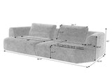 Oversized 3 Seater Compressed Sofa with Chenille Fabric, No Assembly, Space-Saving for Living Room, W2339P352930