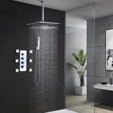 Luxury Thermostatic Mixer Shower System Rainfall with Set Shower and Hand shower Square Shower W105960093