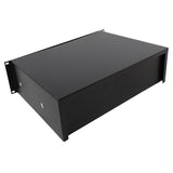 ZUN 19" 3U Steel Plate DJ Drawer Equipment Cabinet with Keys Black 06087536