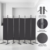 5.74FT 6-Fold Top With Shape 160g Polyester Cloth Plastic Feet Carbon Steel Frame Foldable Screen 49481759