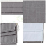 ZUN Faux Linen Cordless Total Blackout Roman Shade B035129765