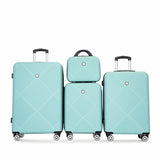 4-piece ABS lightweight suitcase, 14 inch makeup box, aircraft wheels LIGHT BLUE W284P149255