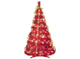 Artificial 6ft Red Pop Up Christmas Tree with 150 lights,4 ribbons,1 large bow,12 Christmas 29943442