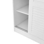 ZUN 3-Door Shutter Wardrobe with shelves, White 71563145