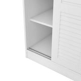 ZUN 3-Door Shutter Wardrobe with shelves, White 71563145