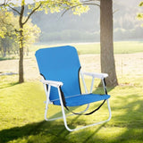 Oxford Cloth Iron Outdoor Beach Chair Blue 16577017