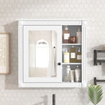 ZUN Bathroom Medicine Cabinet with Mirror, Wall Mounted Mirror Cabinet with Storage Organizer, Over the N710P209436K