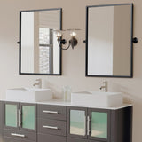 ZUN 36"*24"Iron Right-angled Rectangular Black Rotating Hardware Wall Mirror Decorative Bathroom Mirror T3106P264104