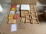 5 Piece Kiddy Table and Chair Set , Kids Wood Table with 4 Chairs Set Cartoon Animals W80860280
