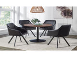 Brown and Black Round Dining Table B062P153874